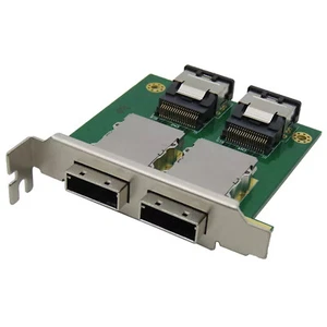 New SFF-8087 to 2 Port External HD SFF-8088 PCI Mini SAS Card Female Adapter - Picture 1 of 9