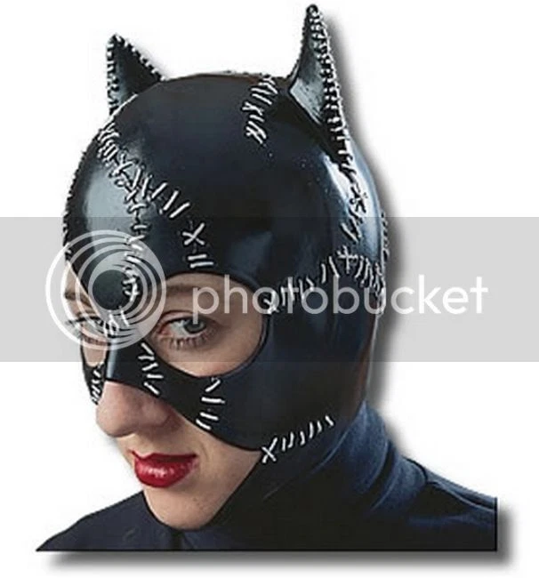 Damen Erwachsene Batman Rückgabe Schwarz Catwoman Maske Kostüm - Bild 1 von 1