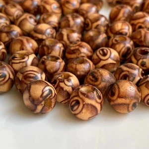 Creativity Round Wood Beads 200 Pieces Brown Tan - Picture 1 of 5
