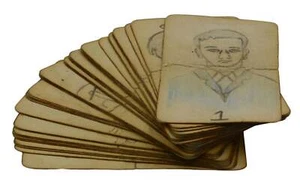 Antike handgezeichnete Volkskarten ~ KARTOMANTIK ~ okkultes Tarot - Bild 1 von 12