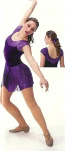 Child Large Lyrical Ballet Dress Dance Costume AWAKENING Purple Shimmer - Picture 1 of 3