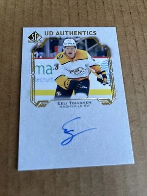 2021-22 SP Authentic AUTO Eeli Tolvanen #UDA-ET Predators Hockey Card (d4) - Image 1 of 2