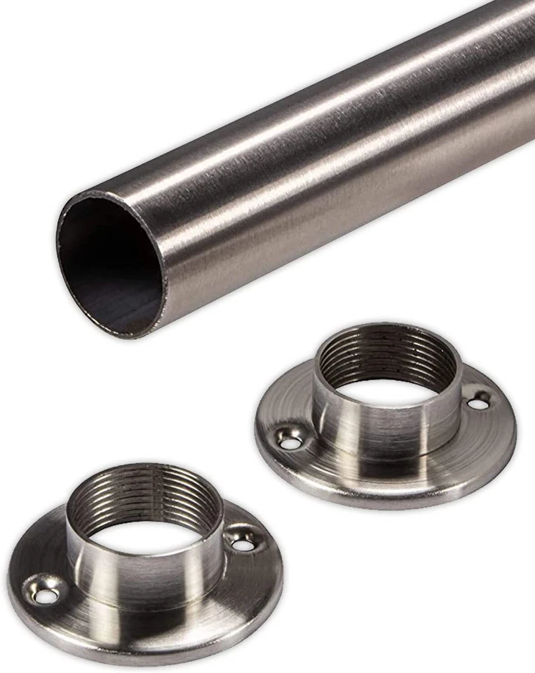 Vestiti Rotondo Tubo Armadio Asta Guardaroba Acciaio Inox 1000-2000 MM Ø 25 MM - Immagine 1 di 4