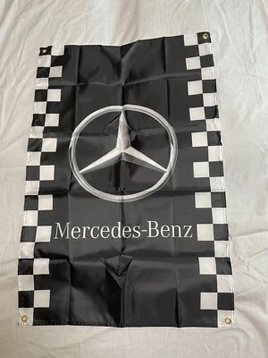 banner flag  tapestry size3x2ft [Benz checkered flag]garage room decora 18258 - Image 1 of 4