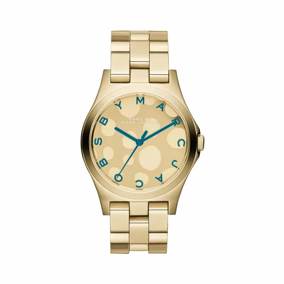 Reloj pulsera Marc Jacobs para mujer HENRY GLOSSY POP dorado verde azulado MBM3267 Foto 1 de 1