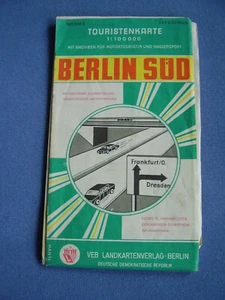 Touristenkarte Berlin Süd m. Motortouristik u. Wassersport VEB Landkartenverlag  - Bild 1 von 5