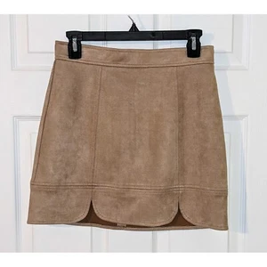 Skies Are blau Wildlederimitat Minirock gewellter Saum hellbraun Small Petite Neu mit Etikett - Bild 1 von 8