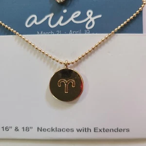 Aries Zodiac Pendant and crystal pendant Necklace 2 piece NEW style gift - Picture 1 of 8