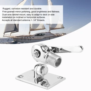 Support à cliquet antenne FM en acier inoxydable avec deux axes et socle de fixation - Photo 1/9