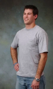 Adult Pocket t-shirt. Short sleeve. 100% cotton, Size M to 8XLT. Made in USA - Picture 1 of 1