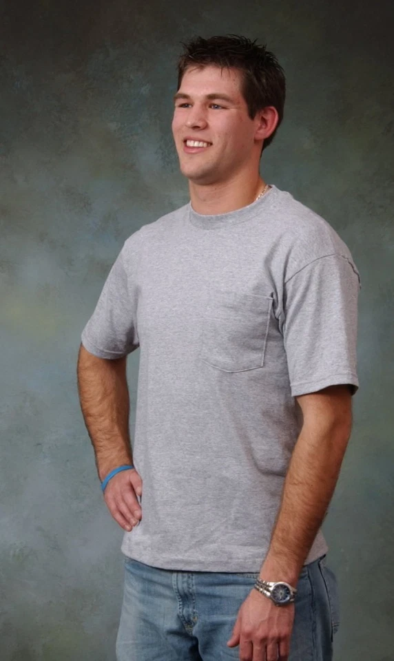 Adult Pocket t-shirt. Short sleeve. 100% cotton, Size M to 8XLT. Made in USA - Image 1 of 1