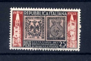 ITALIA REP. - 1952 - Centenario primi francobolli di Modena e Parma 25L. MNH** - Imagen 1 de 2