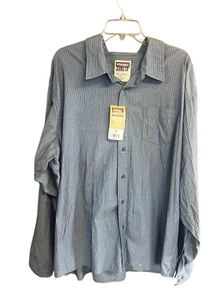 Wrangler Men’s Button down Shirt Sz 3XL Gray NWT - Picture 1 of 8