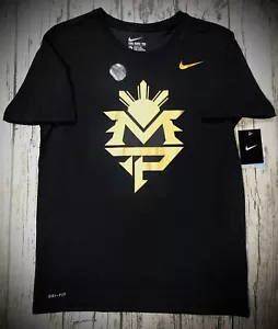 *RARE* Manny Pacquiao Nike Team Pacquiao Men’s T-Shirt Black Gold Size M - Picture 1 of 3
