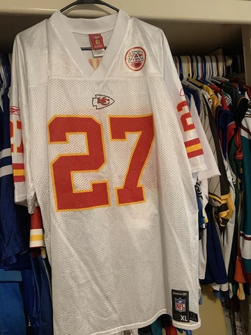 Larry Johnson Kansas City Chiefs White Reebok Jersey Mens XL Cover