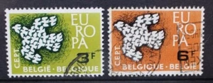 BELGIUM 1961 Europa Doves . Set of 2. Fine USED. SG1793/1794. - Picture 1 of 1