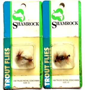 2 PACKS Shamrock Trout Flies Size 12 HW Trude Royal Coachman 2-Count Package - Picture 1 of 17