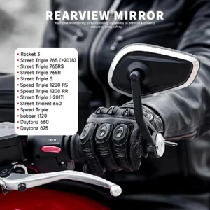 Motorbike Rearview Mirrors Fit for Triumph Rocket 3 Street Triple 765 660 1200 - Picture 1 of 16