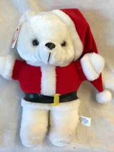 Weihnachtsbär Plüsch 10 Zoll lang neu mit Etikett Menge 1 Vintage - Bild 1 von 7