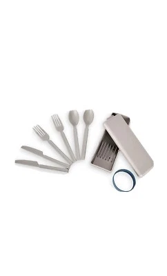 Simply Essential 7 piece Eco Plastic Flatware Set and Case in Cool Grey - Image 1 of 4