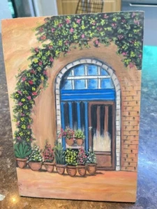 kunstwerk gemälde Aquarell Jordanien aus Holz - Bild 1 von 2