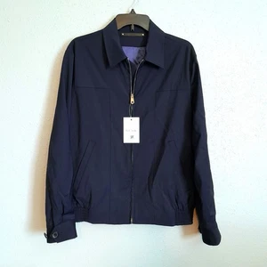Paul Smith Wool Blend Collared I-Travel Blouson Jacket Full Zip Navy Size XL - Picture 1 of 12