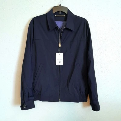 Paul Smith Wool Blend Collared I-Travel Blouson Jacket Full Zip Navy Size XL - Image 1 of 4