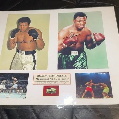 Muhammad Ali & Joe Frazier Signed Framed Boxing Montage Original - Image 1 of 3