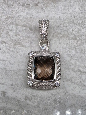 Colgante de plata de ley Judith Ripka cuartos ahumados Foto 1 de 4