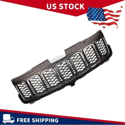 Front Grille Assembly & Chrome Trim Ring For Jeep 2017-21 Grand Cherokee Foto 1 de 4