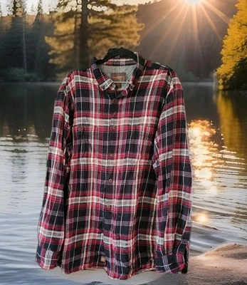 Northwest Territory Men Sz XL T Flannel Red Black White Plaid 100% Cotton Grunge - Image 1 of 4