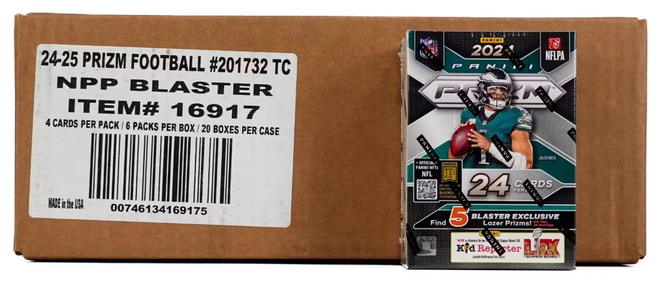 2024 PANINI PRIZM FOOTBALL 6-PACK BLASTER 20-BOX CASE (LAZER PRIZMS )