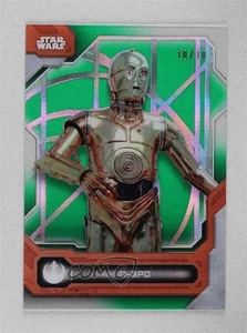 2024 Topps Star Wars High Tek Rebel Pattern Green Diffractor 10/10 C-3PO 19hu - Picture 1 of 3