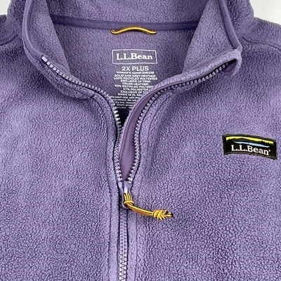 Chaleco polar LL Bean para mujer talla 2X Plus cremallera completa bolsillos lavanda deletrear logotipo Foto 1 de 4