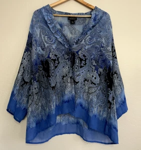 Lane Bryant Damen Top Größe 18/20 Y2K Whimsigoth Grunge Fee leicht transparent - Bild 1 von 12