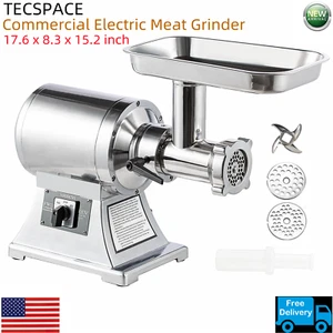  TECSPACE All New Commercial 550Lbs/hour Silver Electric Detachable Meat Grinder - Picture 1 of 10