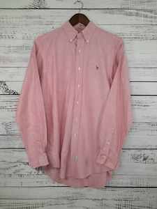 Polo Ralph Lauren vintage camicia uomo 15 1/2 rossa Oxford abbottonata pony naturale - Foto 1 di 10