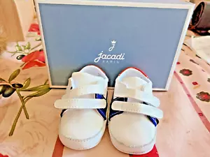 NUOVE IN SCATOLA JACADI SCARPE DA TENNIS MORBIDE NEONATO/BAMBINO 100% pelle taglia 4 - Foto 1 di 7