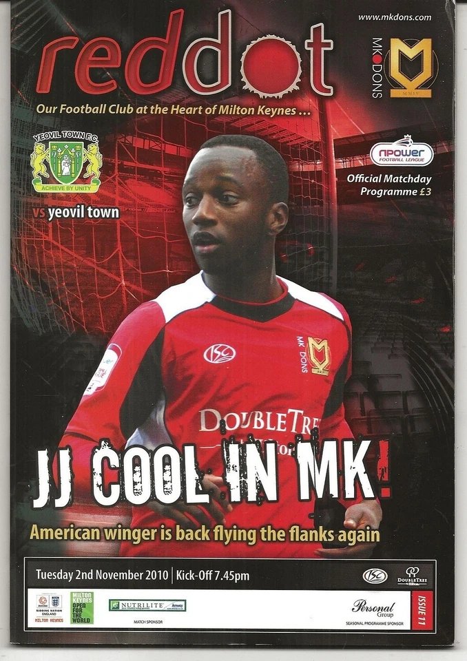 Football Programme MK DONS v YEOVIL TOWN Nov 2010 - Image 1 of 1