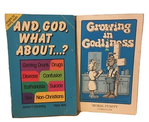 Vintage Christian Books 80s Religious Paperback Lot Of 2 Growing In Godliness - Picture 1 of 3