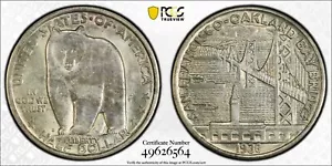 1936-S 50c Bay Bridge Gedenkmünze Silber Half Dollar PCGS MS64 - Bild 1 von 3