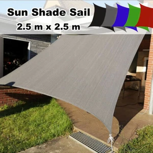 2.5M x 2.5M Sun Shade Net Sail Cloth Awning Shadecloth Outdoor Canopy Square - Picture 1 of 16
