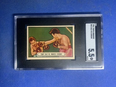 1951 Topps Ringside #44 TONY ZALE vs. MARCEL CERDAN SGC 5.5 - Image 1 of 2