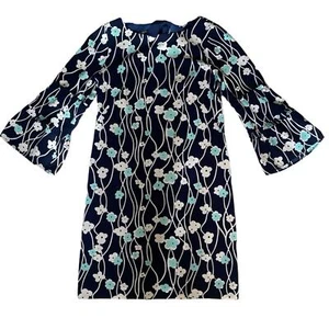 Vestido de cóctel floral azul Talbots talla 4 pequeño defecto ropa de caeer profesional - Imagen 1 de 16