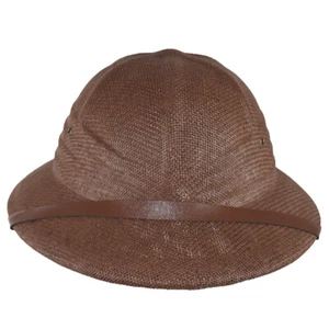 Pith Safari Jungle Helmet African Explorer With Sweatband Toyo Summer Hat BROWN - Picture 1 of 6