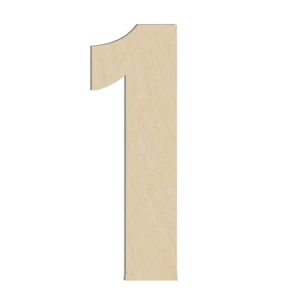 17" Large Wooden Number 1 1/4" Thick Wood Decor for Crafts & Wall Display - Picture 1 of 7