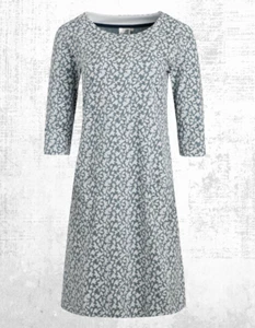 Ex Weird Fish Women’s Starshine Organic Cotton Jersey Dress in Misty Blue - Picture 1 of 5