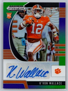 K'Von Wallace 2020 Panini Prizm Draft Picks Purple/Green Rookie Auto /199 #237 - Picture 1 of 2