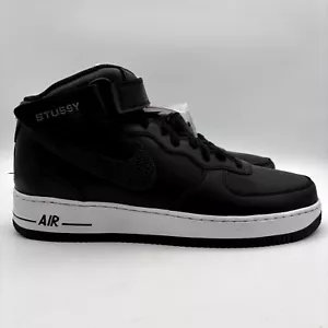 Nike Air Force 1 Mid Black White Stussy Trainer Shoe M11/W12.5 Unisex DJ7840-001 - Picture 1 of 10