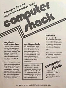 Computer Shack San Leandro CA Store Game Room IMSAI 8080 anuncio impreso vintage 1977 - Imagen 1 de 4